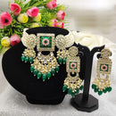 SNERA Gold Plated Kundan And Beads Meenakari Choker Necklace Set