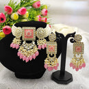 SNERA Gold Plated Kundan And Beads Meenakari Choker Necklace Set