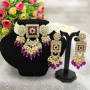 SNERA Gold Plated Kundan And Beads Meenakari Choker Necklace Set