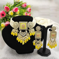SNERA Gold Plated Kundan And Beads Meenakari Choker Necklace Set