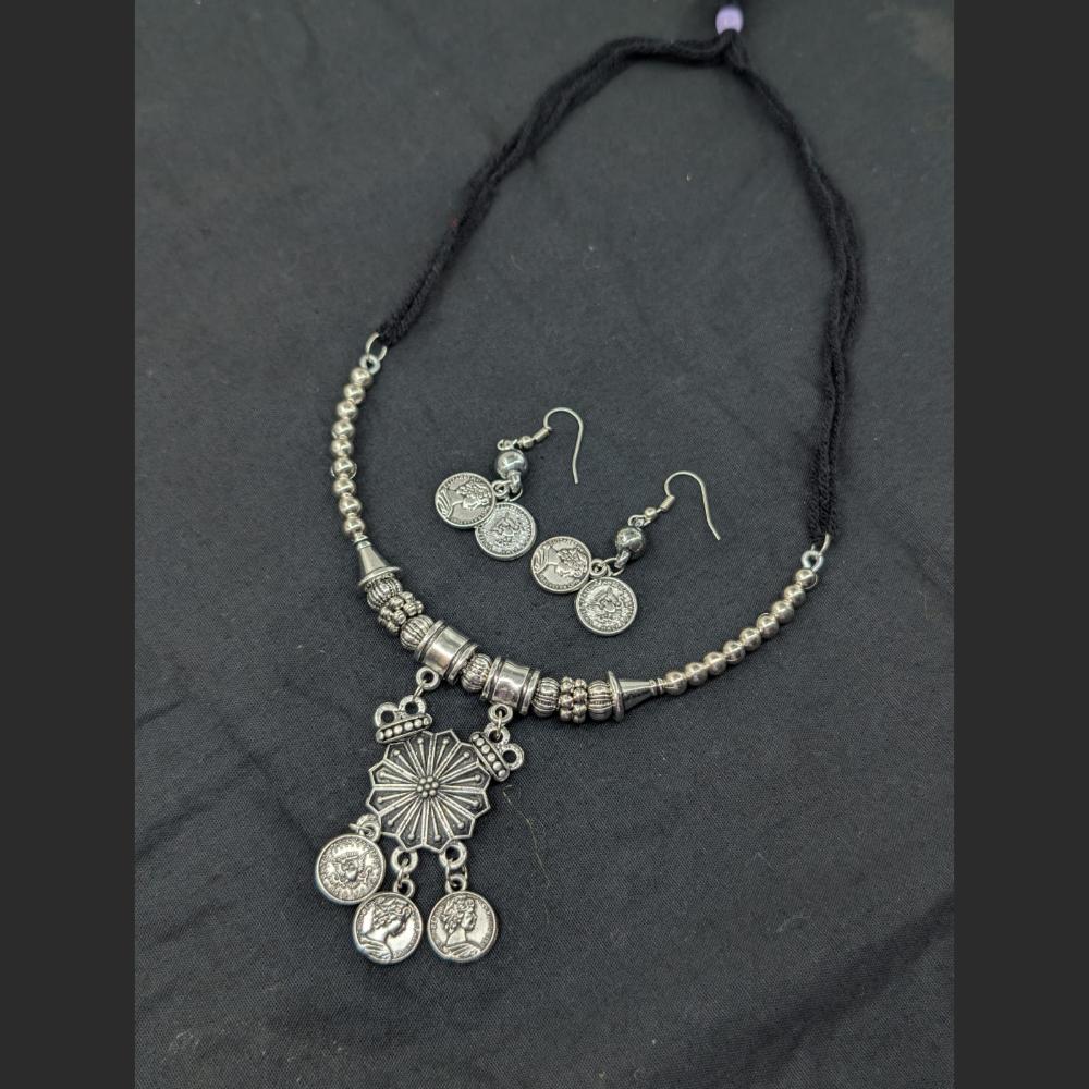 SNERA Oxidised Plated Necklace Set