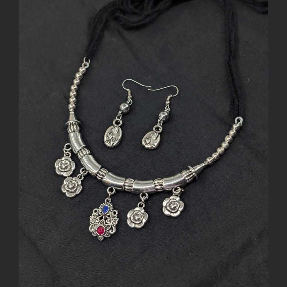 SNERA Oxidised Plated Necklace Set