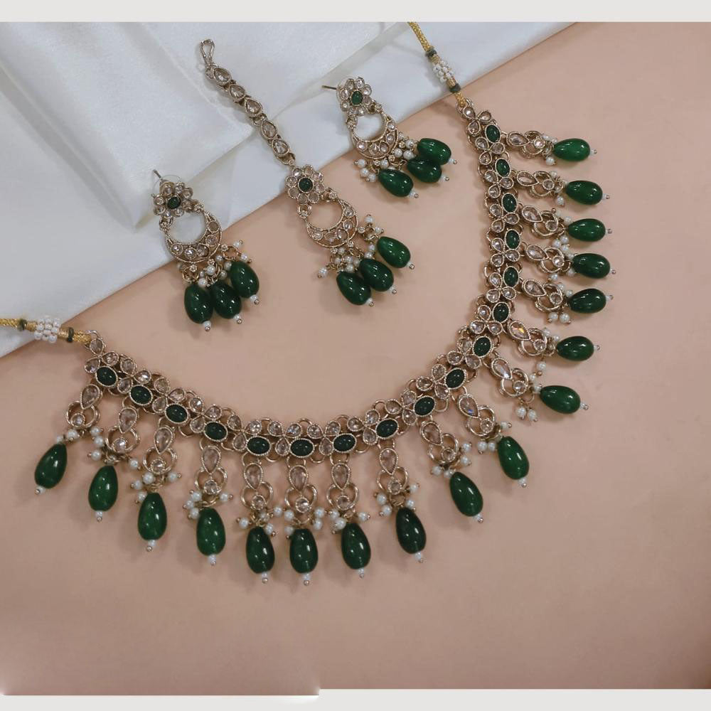SNERA Glam Fusion Crystal Stone Pearl And Bead Necklace Set