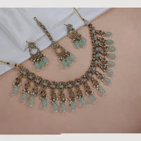 SNERA Glam Fusion Crystal Stone Pearl And Bead Necklace Set