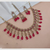 SNERA Glam Fusion Crystal Stone Pearl And Bead Necklace Set