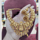 SNERA Gold Plated Pota Stone And Beads Temple  Necklace Set