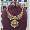 SNERA Gold Plated Pota Stone And Beads Temple  Necklace Set