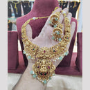 SNERA Gold Plated Pota Stone And Beads Temple  Necklace Set