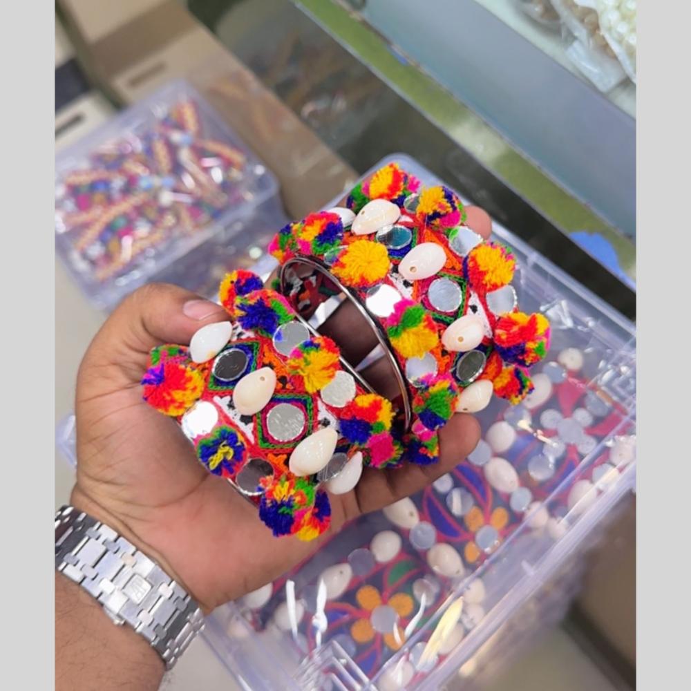 SNERA Navratri Collection Multi Color Mirror Handmade Bracelet