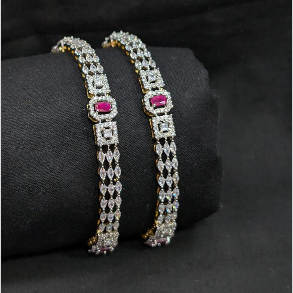 SNERA Charming American Diamond Bangles Set