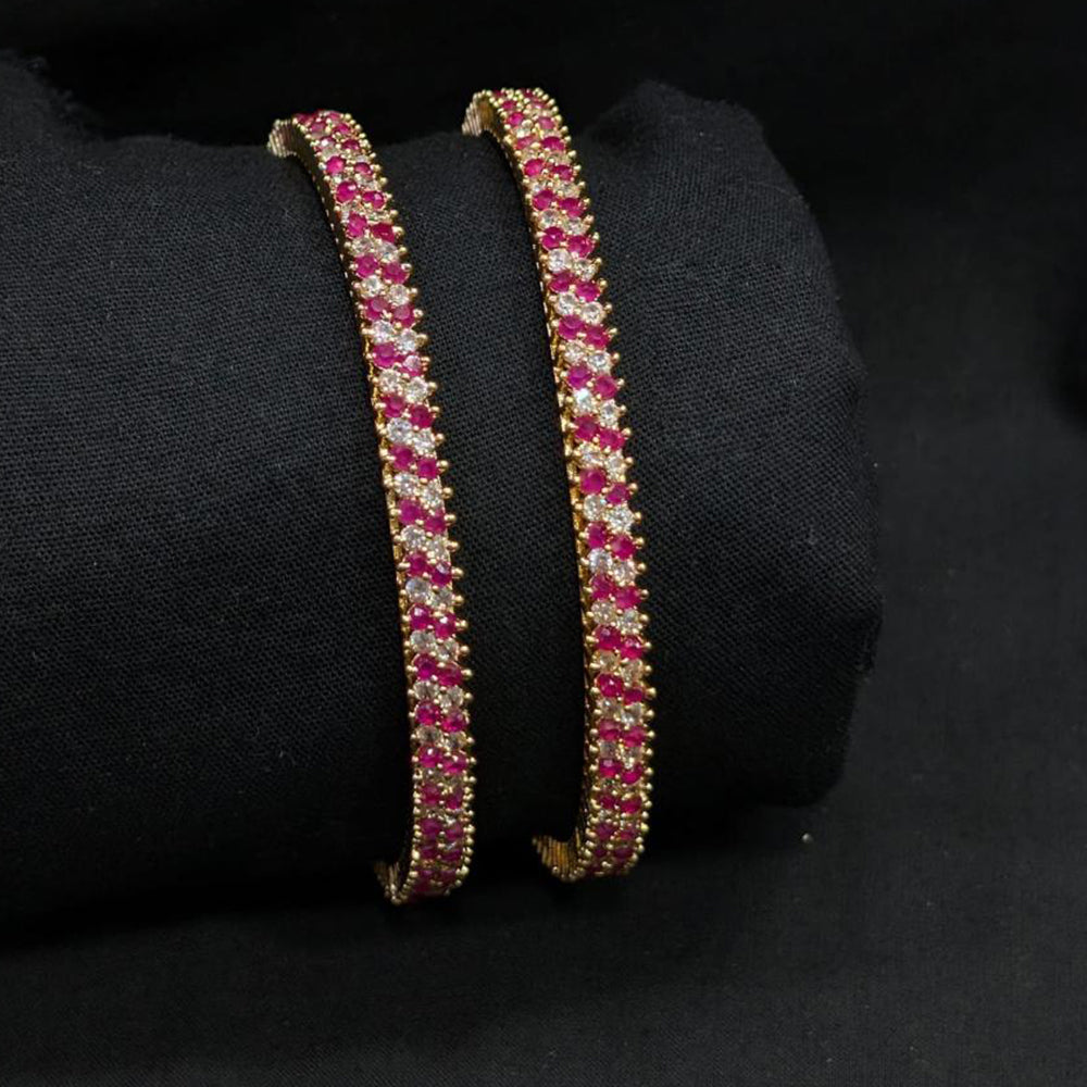 SNERA Gold Plated Crystal Stone Bangles Set