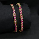 SNERA Gold Plated Crystal Stone Bangles Set