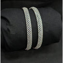 SNERA Silver Plated Crystal Stone Bangles Set