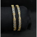 SNERA Silver Plated Crystal Stone Bangles Set