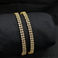 SNERA Silver Plated Crystal Stone Bangles Set