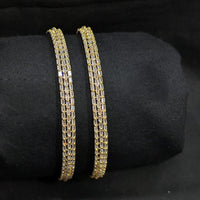 SNERA Silver Plated Crystal Stone Bangles Set