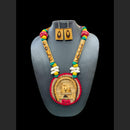 SNERA Artistic Designer Terracotta And Shell Necklace Set