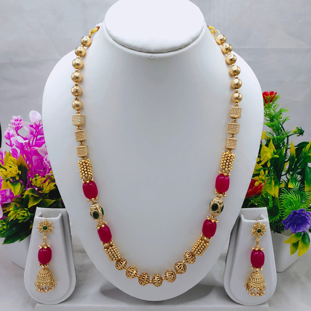 SNERA Pota Stone And Beads Long Necklace Set