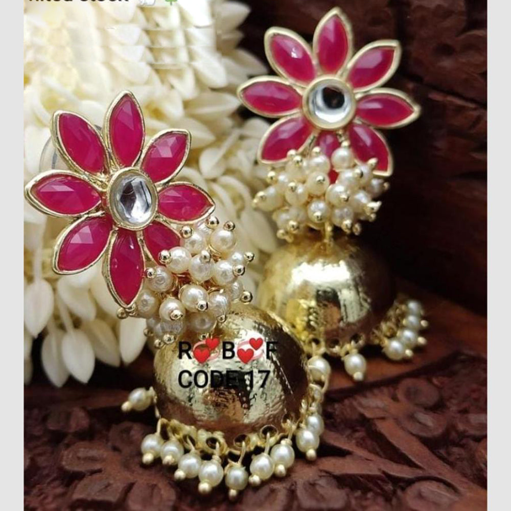 SNERA Traditional Dangler Earrings with Crystal Stones & Pearls