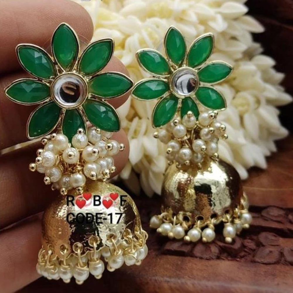 SNERA Traditional Dangler Earrings with Crystal Stones & Pearls
