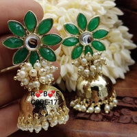 SNERA Traditional Dangler Earrings with Crystal Stones & Pearls
