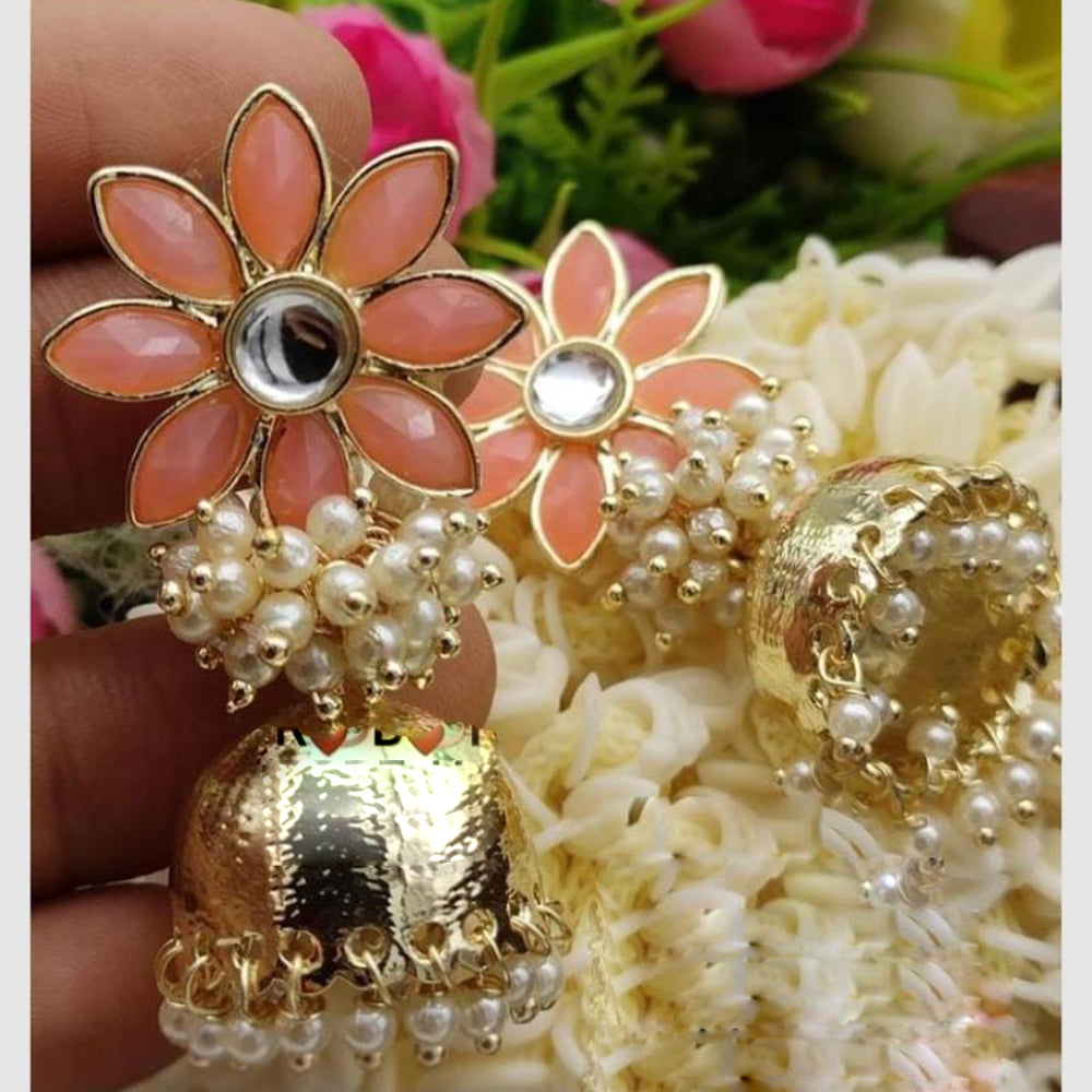 SNERA Traditional Dangler Earrings with Crystal Stones & Pearls