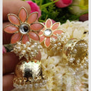 SNERA Traditional Dangler Earrings with Crystal Stones & Pearls