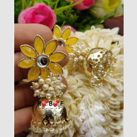 SNERA Traditional Dangler Earrings with Crystal Stones & Pearls