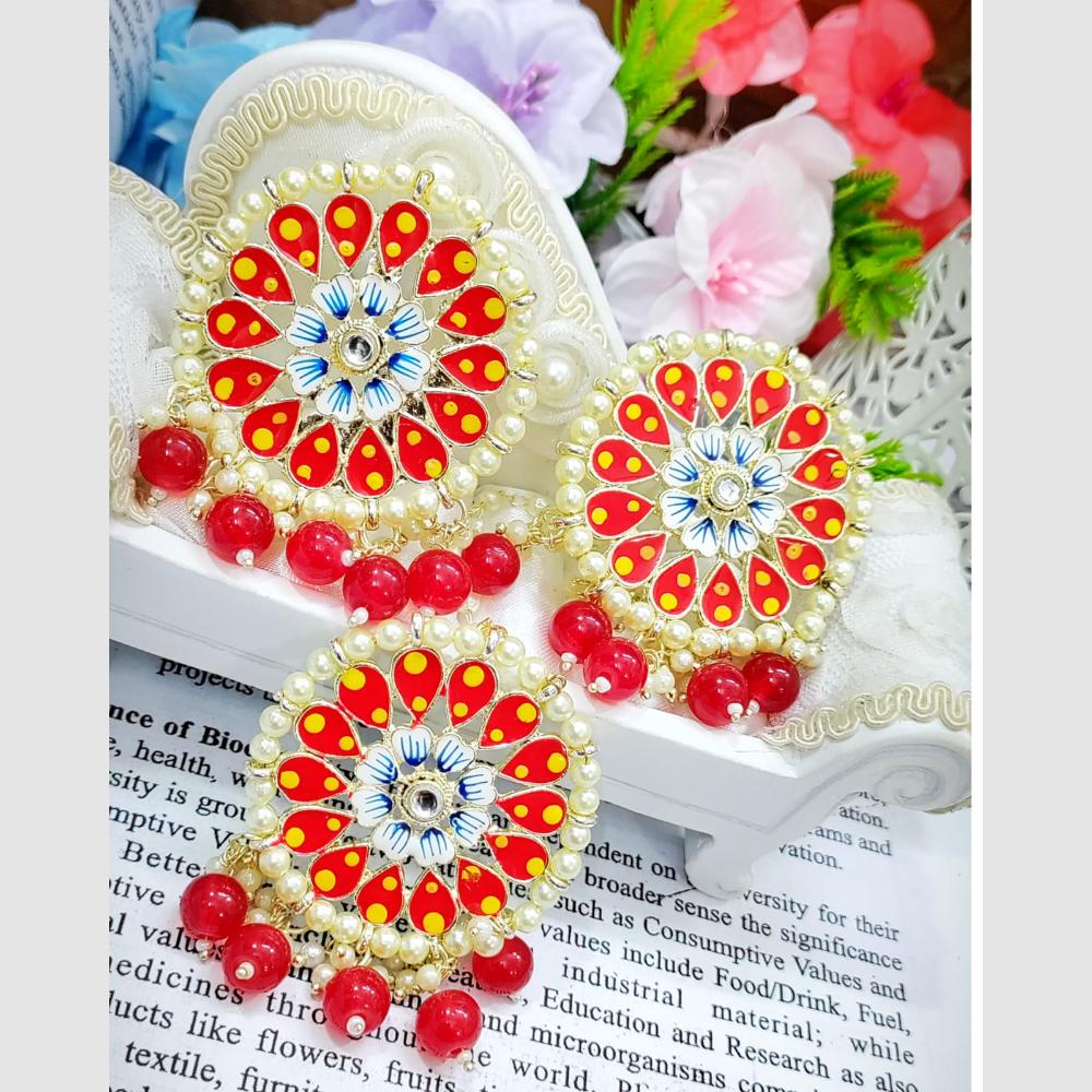 SNERA Ethnic Meenakari Pearl Earrings – Perfect for Weddings, Festivals & Parties