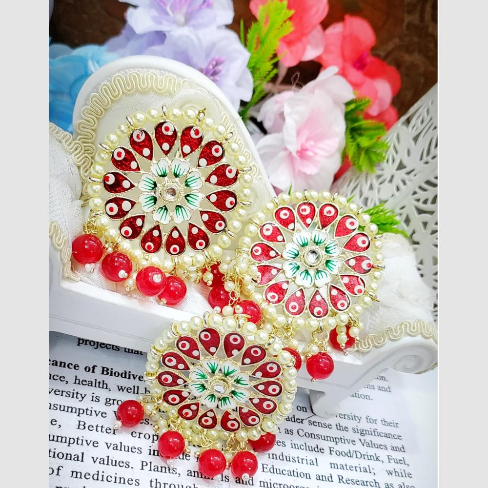 SNERA Ethnic Meenakari Pearl Earrings – Perfect for Weddings, Festivals & Parties