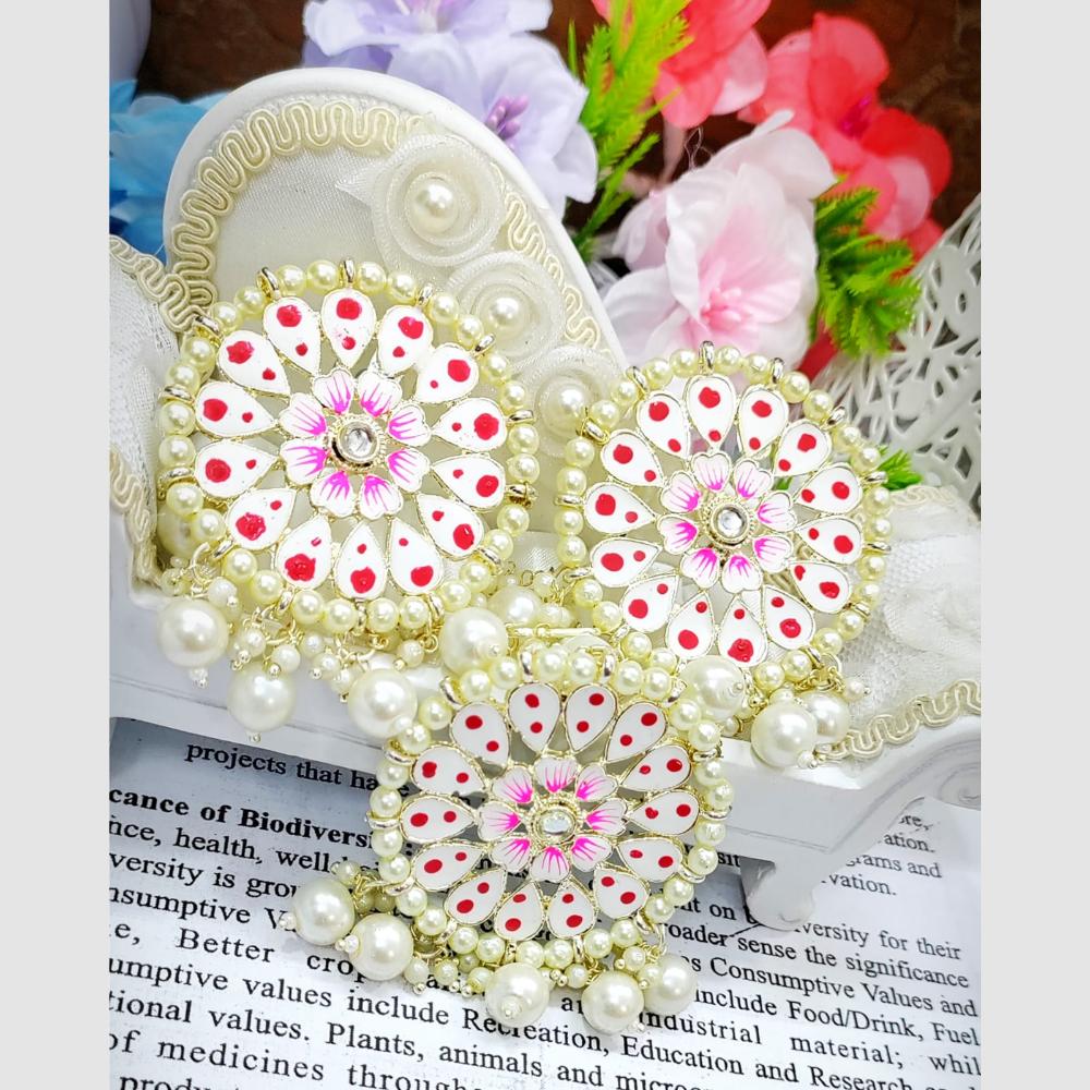 SNERA Ethnic Meenakari Pearl Earrings – Perfect for Weddings, Festivals & Parties