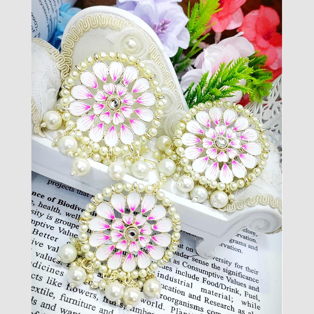 SNERA Designer Meenakari Pearl Earrings – Lightweight  Jewelry