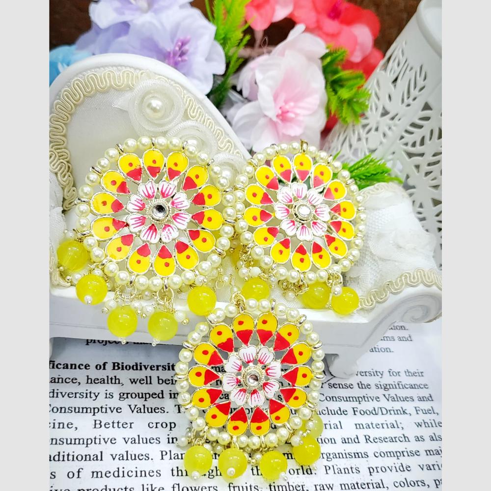 SNERA Traditional Handcrafted Earrings – Meenakari Design with Pearls