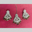 SNERA Gold Plated Austrian Stone And Beads Pearls Dangler Earrings
