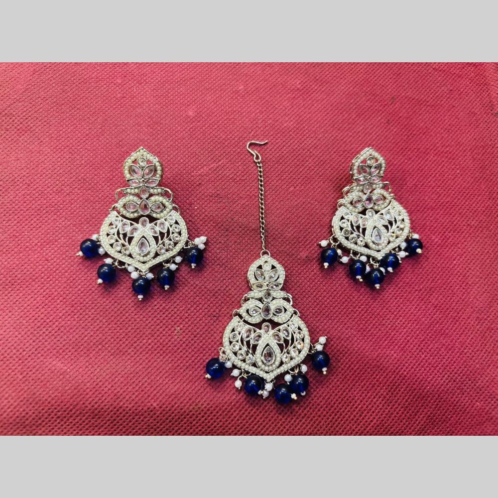 SNERA Gold Plated Austrian Stone And Beads Pearls Dangler Earrings
