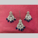 SNERA Gold Plated Austrian Stone And Beads Pearls Dangler Earrings