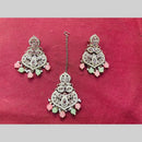SNERA Gold Plated Austrian Stone And Beads Pearls Dangler Earrings