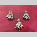 SNERA Gold Plated Austrian Stone And Beads Pearls Dangler Earrings