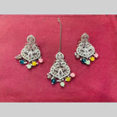 SNERA Gold Plated Austrian Stone And Beads Pearls Dangler Earrings