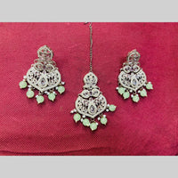 SNERA Gold Plated Austrian Stone And Beads Pearls Dangler Earrings