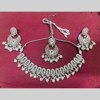 Snera Sparkle Austrian Stone Necklace Set with earrings & maangtikka perfect for weddings