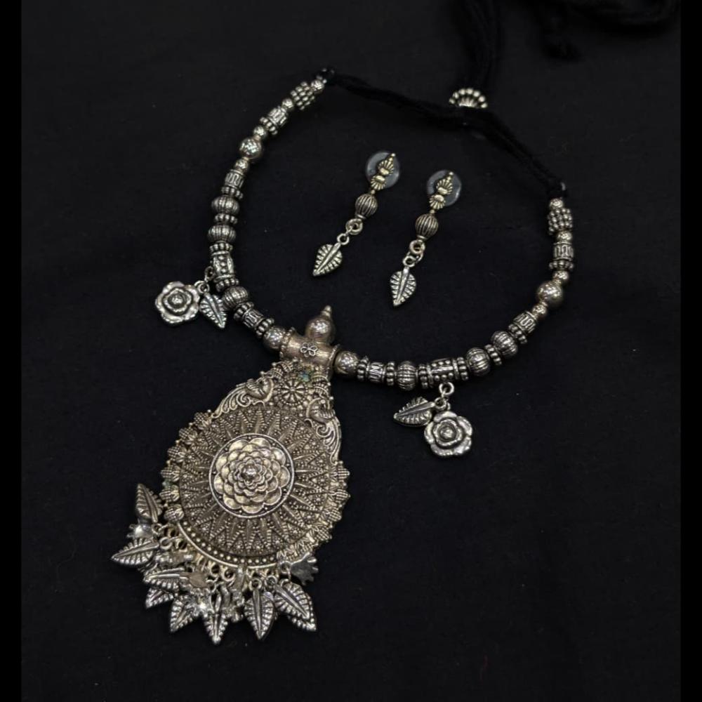 SNERA Oxidised Plated Antique Navratri Look Necklace Set