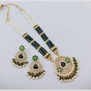 SNERA Luxury Crystal Stone And Pearls Long Necklace Set