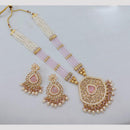 SNERA Luxury Crystal Stone And Pearls Long Necklace Set