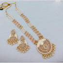 SNERA Luxury Crystal Stone And Pearls Meenakari Long Necklace Set