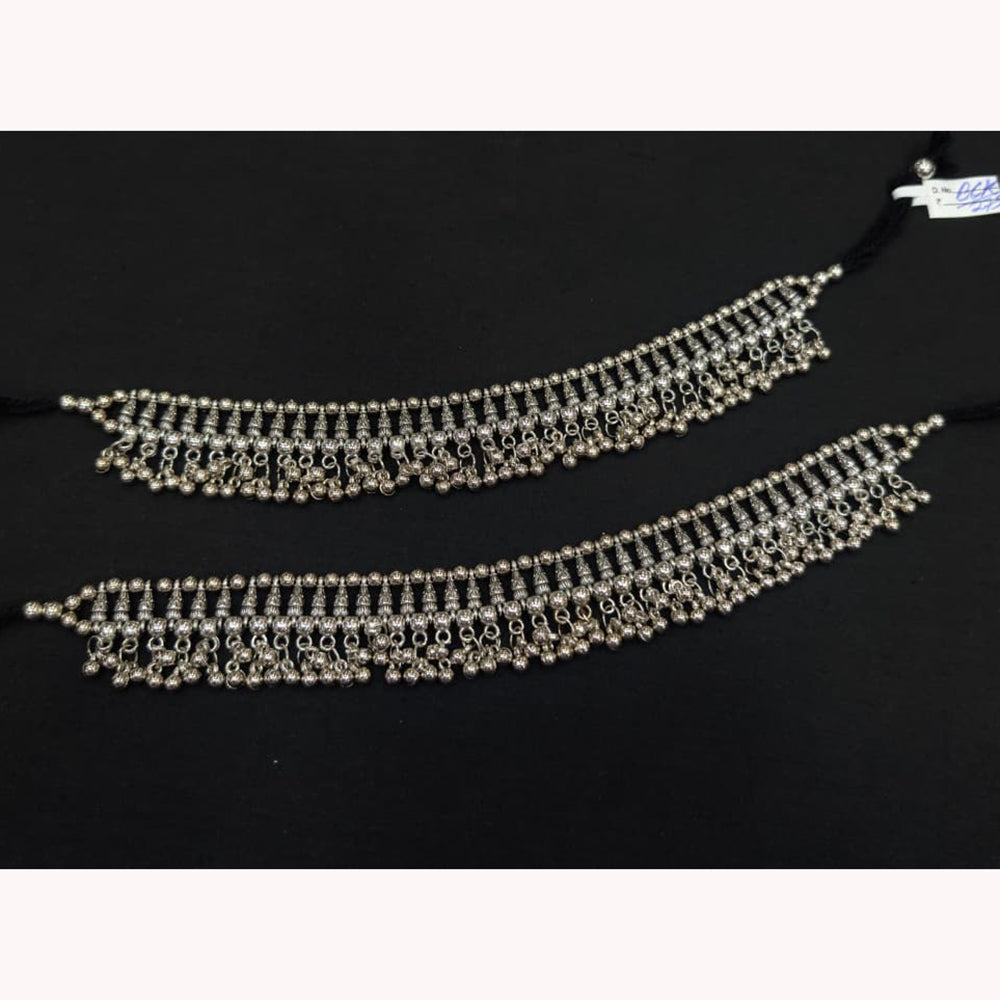 SNERA Traditional Oxidized Silver Ghungroo Payal Set Jewellery for Navratri