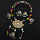SNERA Peacock Design Oxidized Necklace & Earrings Set Perfect for Navratri