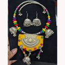 SNERA Peacock Design Oxidized Necklace & Earrings Set Perfect for Navratri