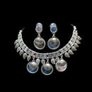 SNERA Traditional Tribal Boho Oxidized Silver Necklace Set For Navratri