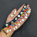 SNERA Natural Shell and Colorful Beaded Braided Jewelry Set